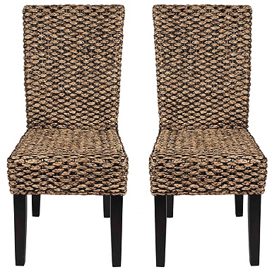 Rattan high discount back dining chairs