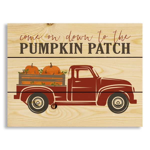 Red Truck Pumpkin Patch Wood Pallet Wall Plaque Kirklands