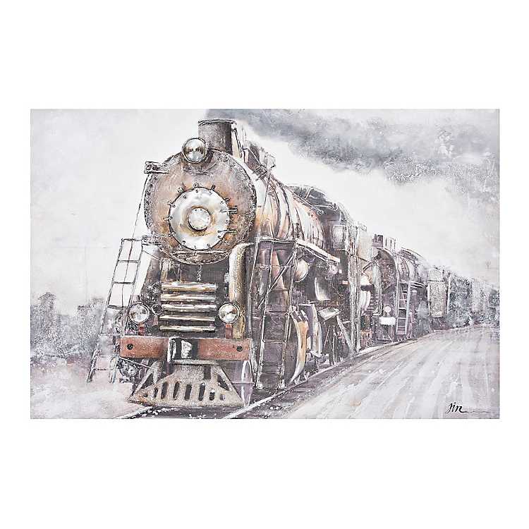 Steam Train in Motion Canvas Print Wall Art Housewarming Gift