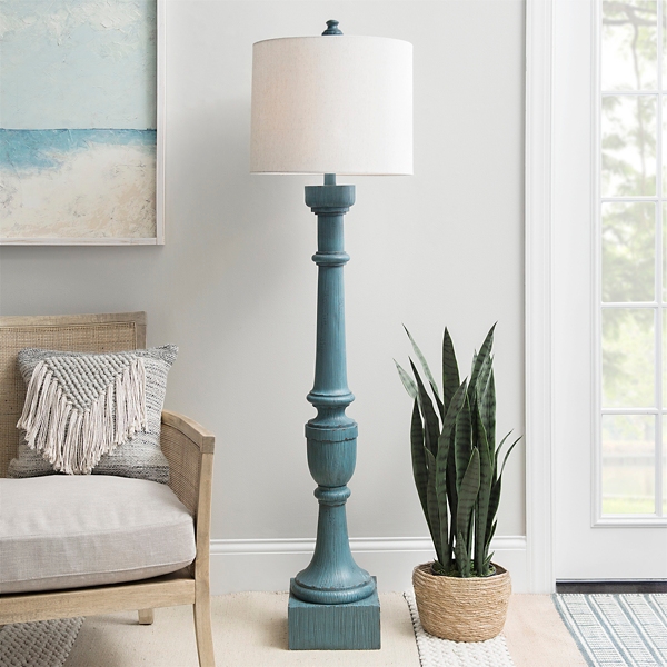 Teal store floor lamp