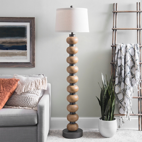 natural wood floor lamp