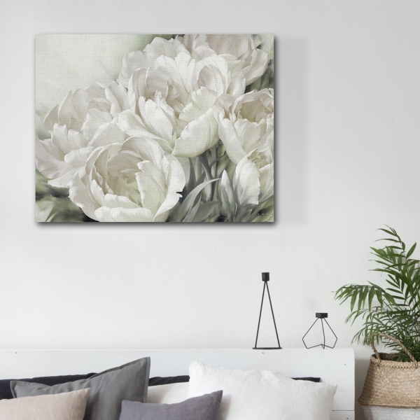 White Angelique Tulips Canvas Art Print, 40x30 in. | Kirklands Home