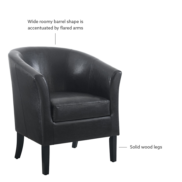 Jack Barrel Back Black Club Chair