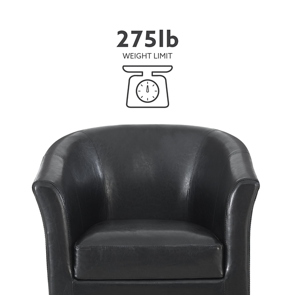 Jack Barrel Back Black Club Chair