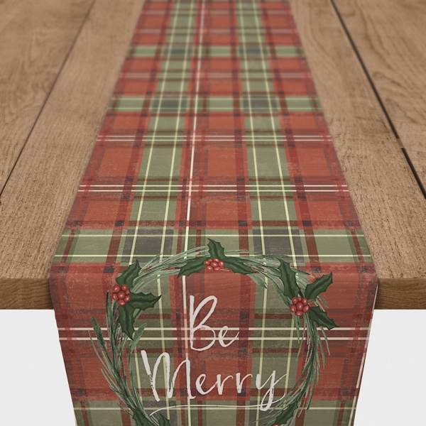 Red and Green Plaid Be Merry Table Runner Kirklands Home