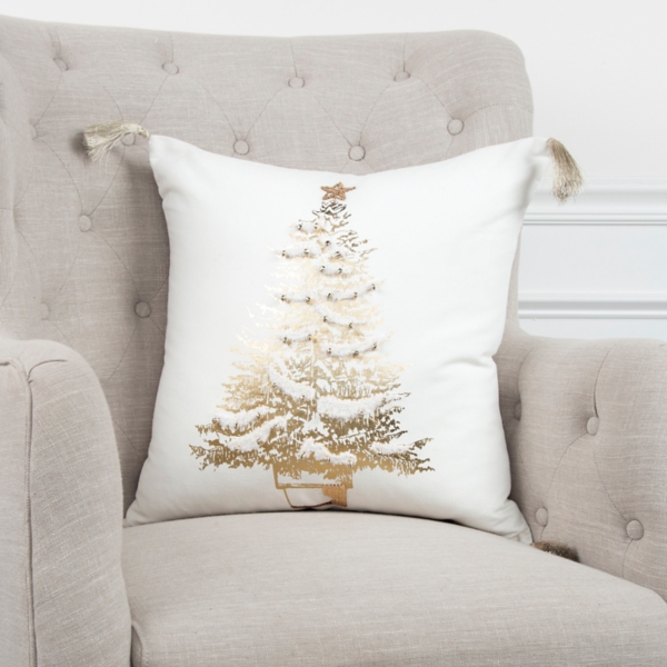 Gold christmas pillows best sale