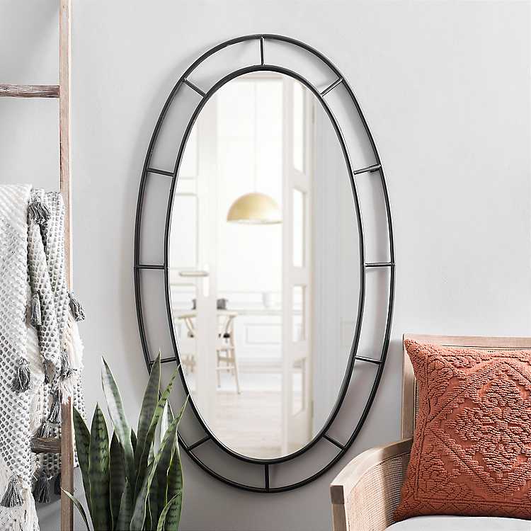 Large Metal Oval Wall Mirror 26 3x47, Large Oval Wall Mirror Living Room