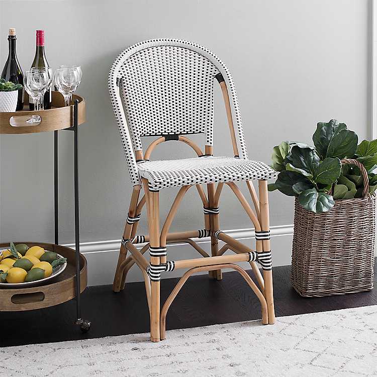 White French Bistro Counter Stool, French Style Rattan Bar Stools