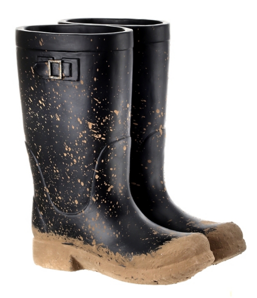 black mud boots