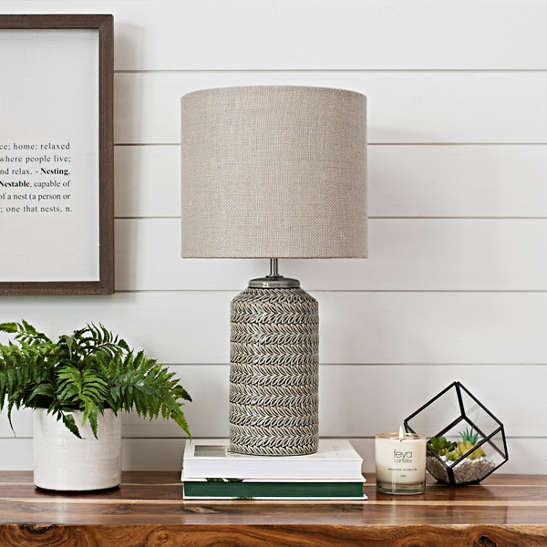 gray ceramic table lamp