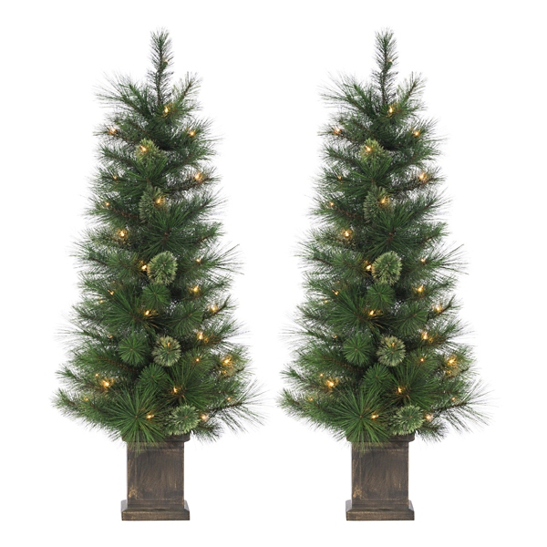 PreLit Cashmere Pine Potted Trees, Set of 2 Kirklands Home