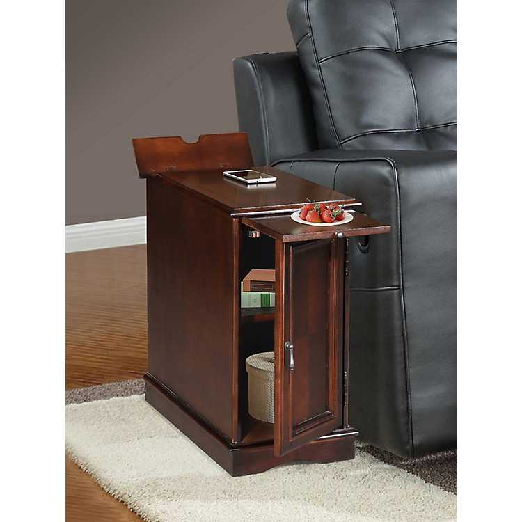 Espresso Chairside End Table With, Espresso End Tables With Storage