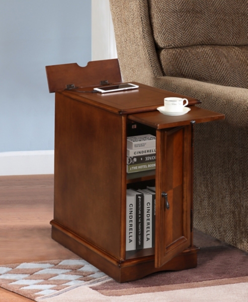 Cherry Chairside End Table With Charging Station Kirklands