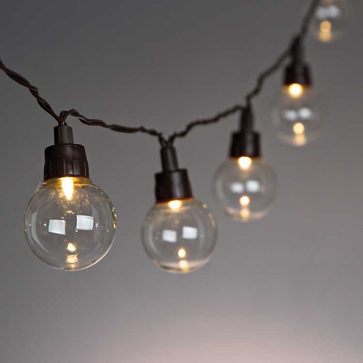 Brown Solar Powered Round Bulb String, Round Bulb Lights