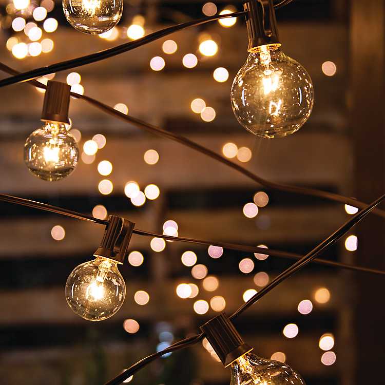 Brown Electric Round Bulb String Lights, Round String Light Bulbs