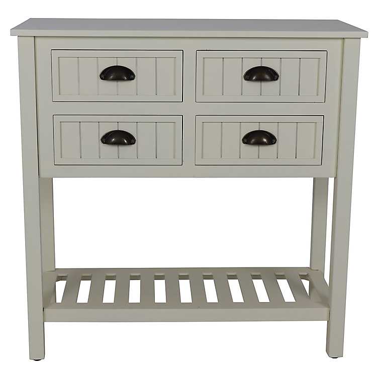 Antique White Beadboard 4 Drawer, Wedgewood 23 6 Console Table Charlton Home Furniture