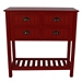 Antique Red Beadboard 4-Drawer Console Table