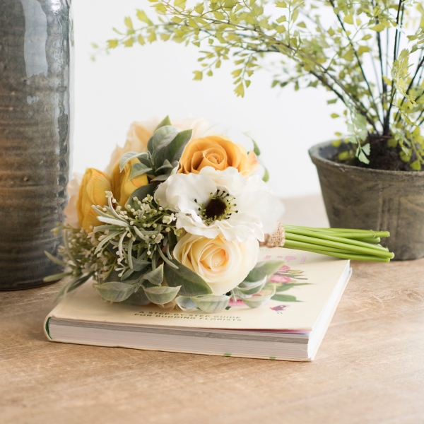 Yellow Lamb S Ear And Anemone Mixed Bouquet Kirklands