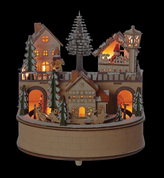 wooden christmas music box