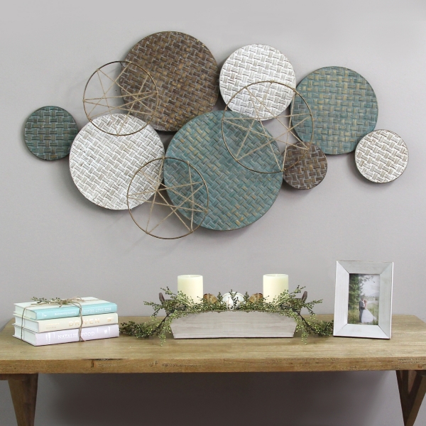 Woven Textured Metal Plates Wall Sculpture