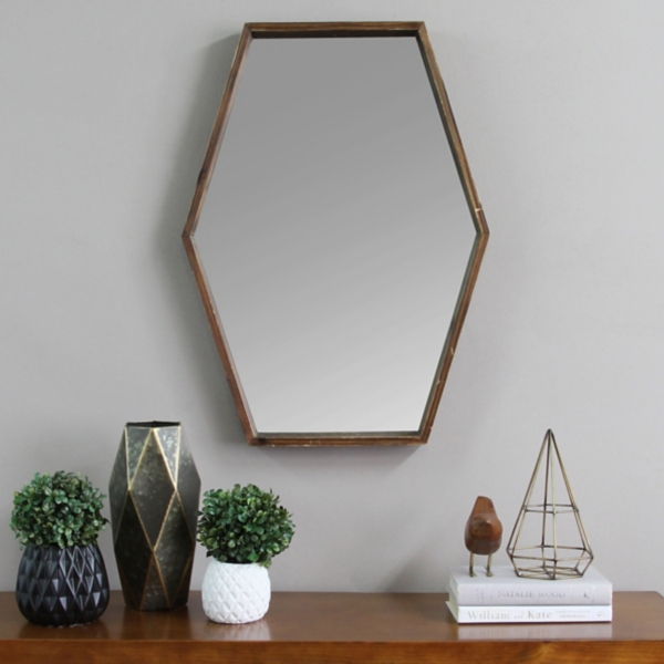 Jojo Wood Hexagon Wall Mirror Kirklands Home