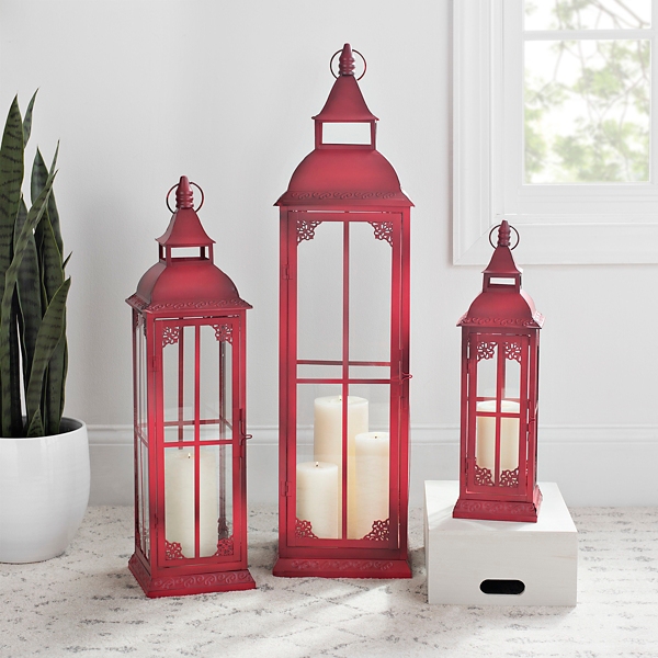 set of three candle lanterns