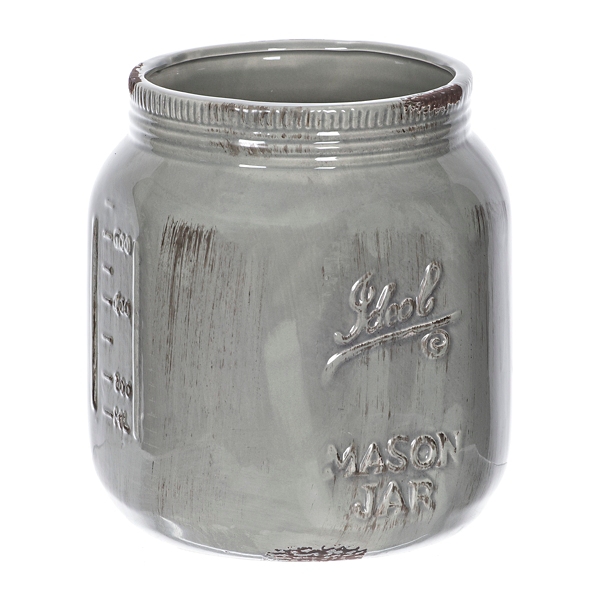 Pastel Gray Ideal Mason Jar Crock
