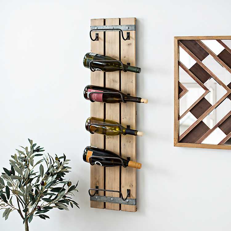 Wooden Wine Bottle Wall Rack, Wooden Wine Holder For Wall