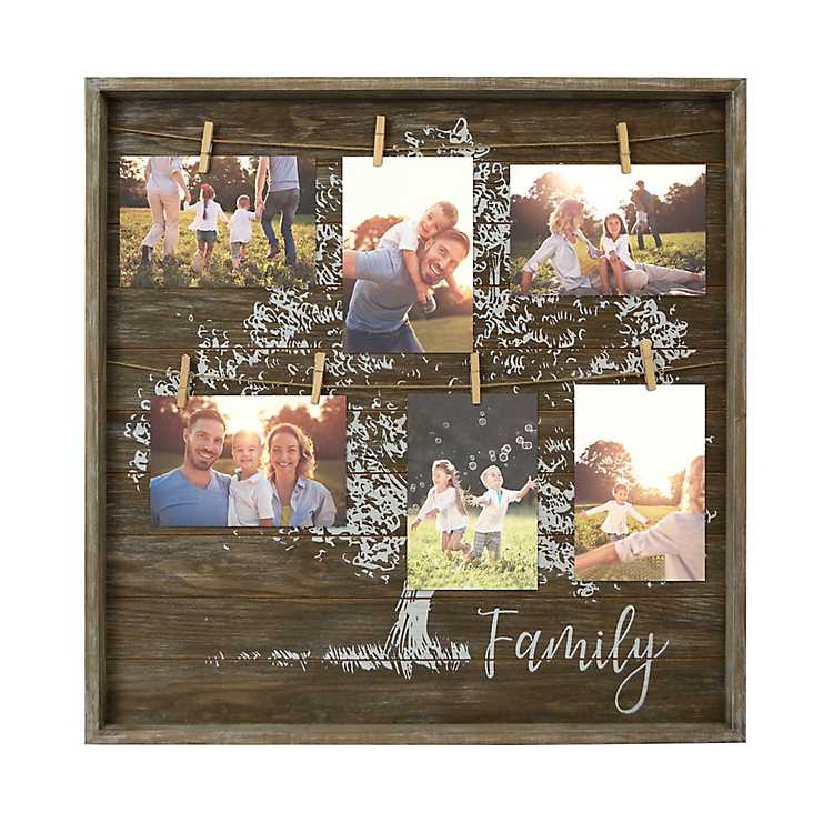 wood collage frame with clips