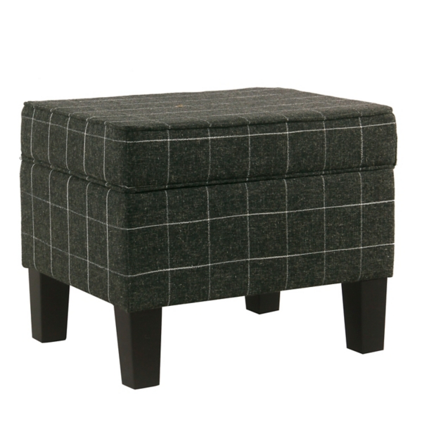 Black Windowpane Storage Ottoman Kirklands Home