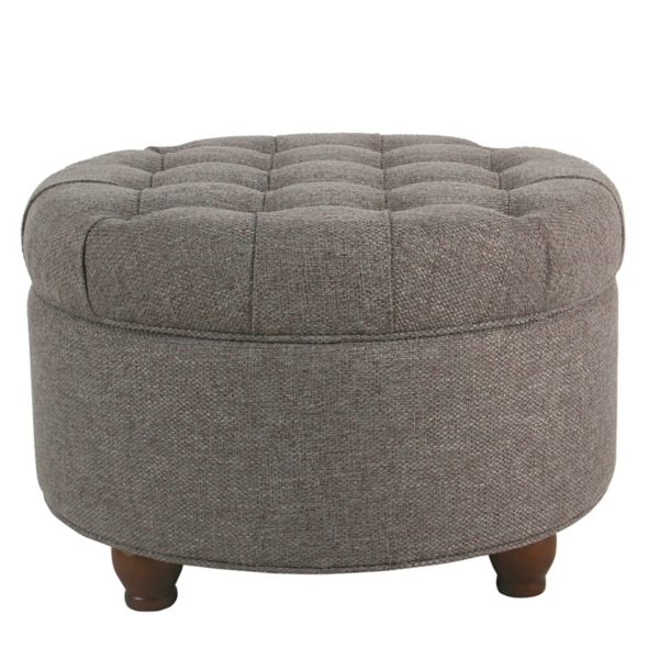 Round deals gray ottoman