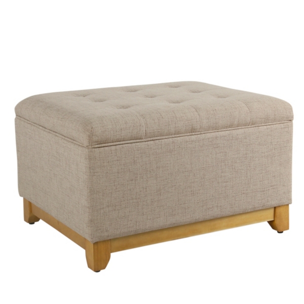 Textured Light Tan Storage Ottoman Kirklands Home