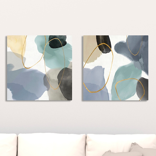 Pebbled Harmony Giclee Canvas Art Print, Set of 2 | Kirklands Home