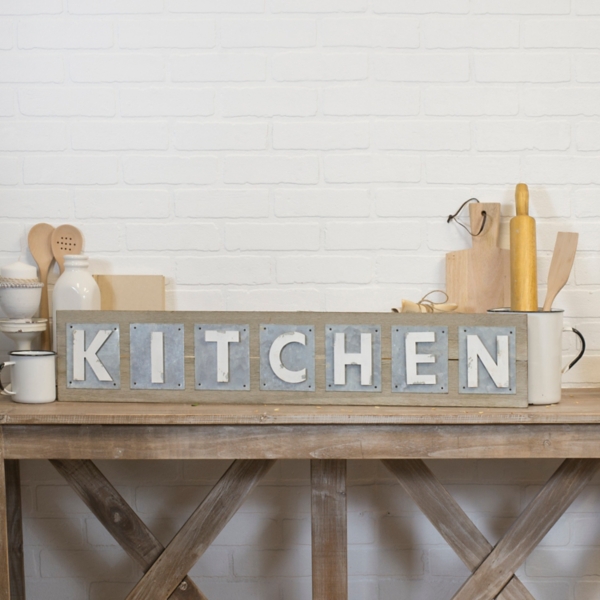 Kitchen Sign Kitchen Wall Decor Framed Wood Sign L 