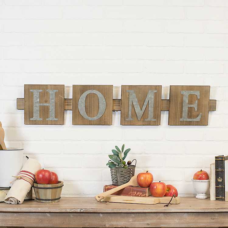 Wood HOME sign