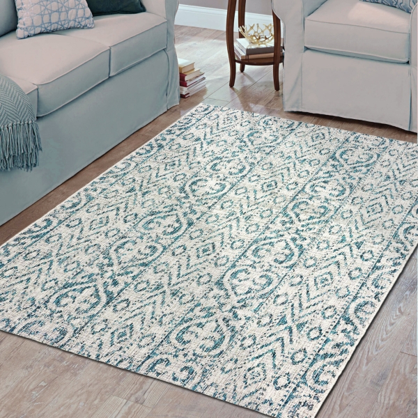 Azure Terrace Sun Shower Outdoor Area Rug, 5x8