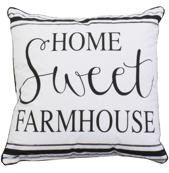 Black and shop white farmhouse pillows