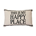 Black This is My Happy Place Accent Pillow