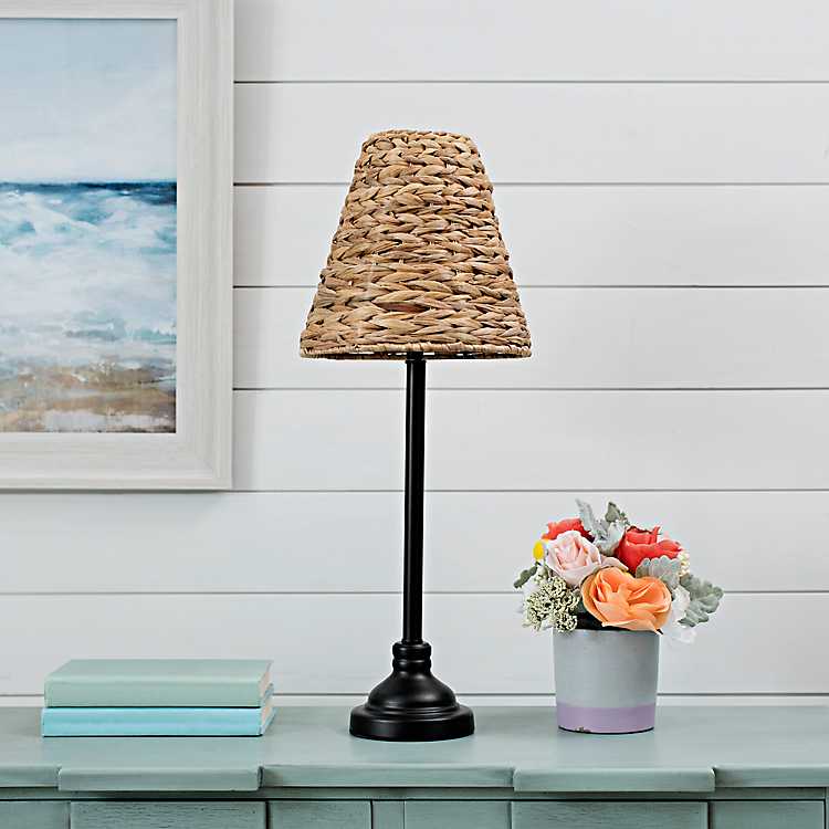 Black Buffet Lamp With Seagrass Shade Kirklands