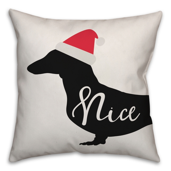 dachshund christmas pillow