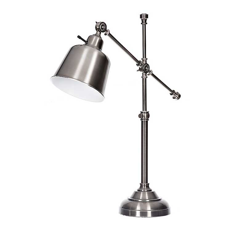 Task Brushed Metal Table Lamp Kirklands, Stainless Steel Table Lamp Base