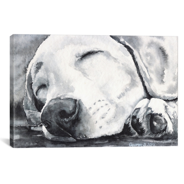 Happy Dreams Dog Giclee Canvas Art Print, 26x18 | Kirklands Home