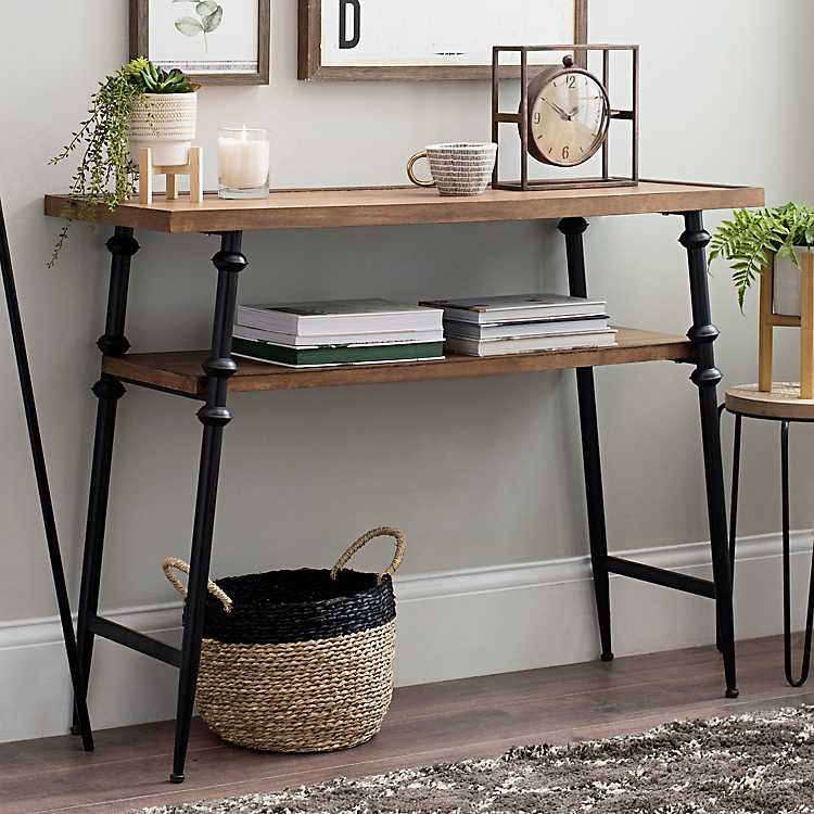 Modern Wood And Metal Console Table, Wood And Iron Console Table