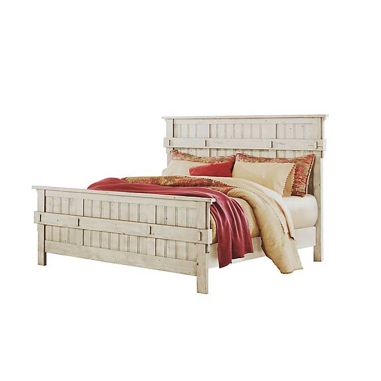 Antique White Mabel Solid Wood Queen, Antique White Wood Queen Bed Frame