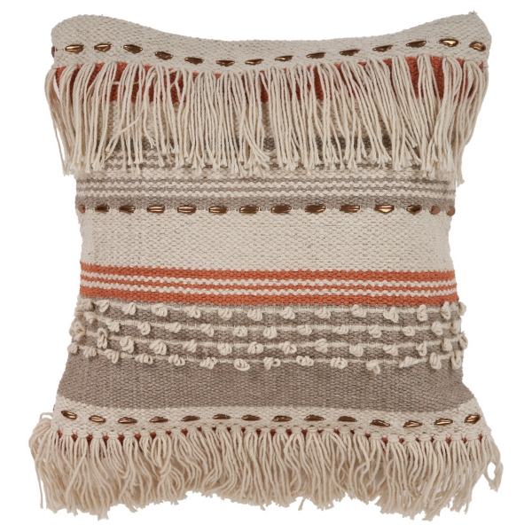 Spice and Natural Chic Fringe Pillow | Kirklands Home