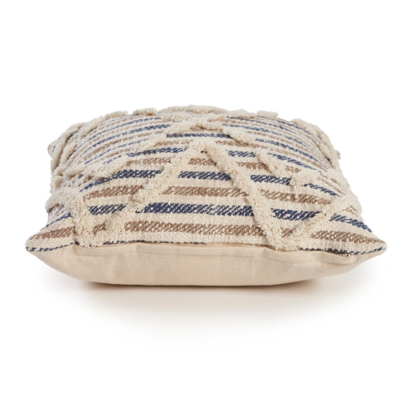 Textured Blue Stripe Pillow