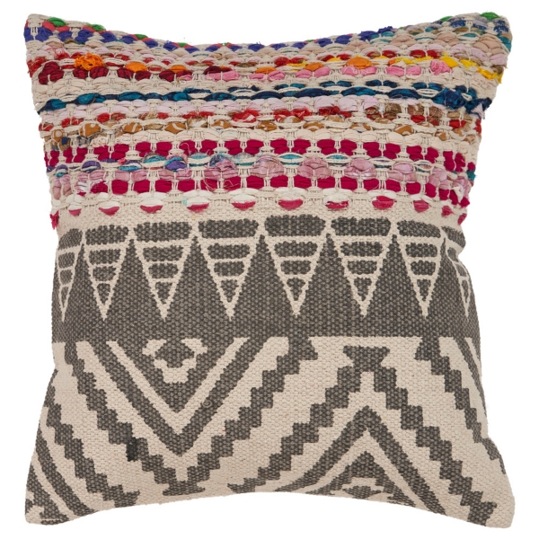 Textured Geometric Boho Pillow