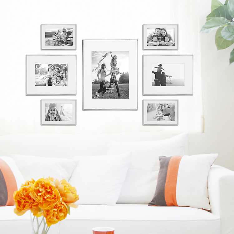 Silver 7 Pc Gallery Wall Picture Frame, Wall Picture Frames For Living Room