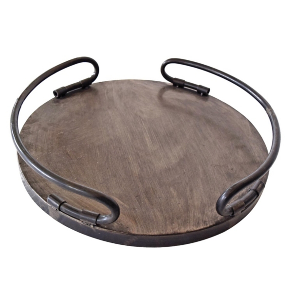 Round Curved Metal Handles Tray