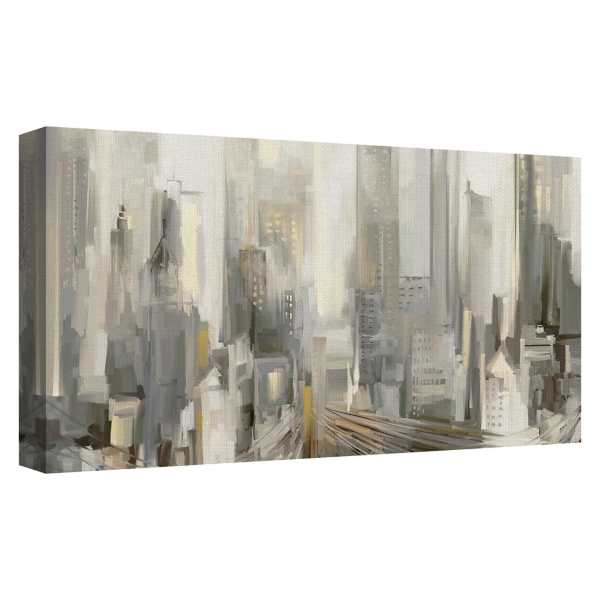 Large City Lights Canvas Art Print